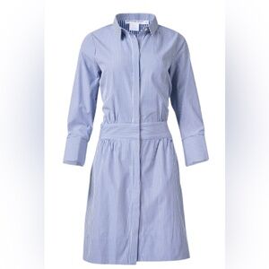 ⭐️REDUCED!⭐️ Gretchen Scott Breezy Blouson Navy & White Striped Shirt Dress (M)